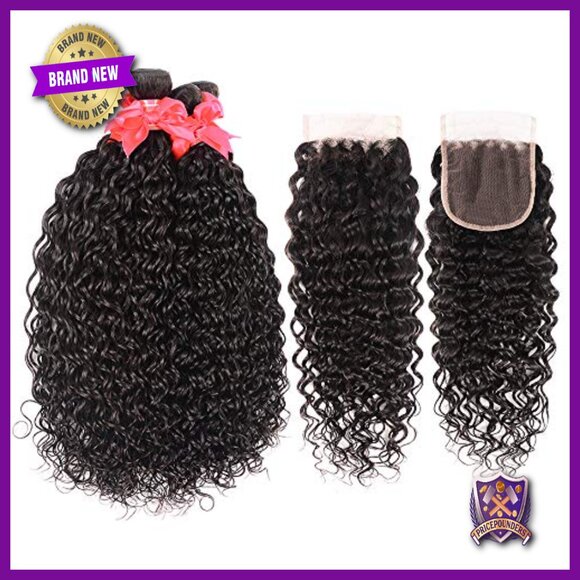 28 Inch Brazilian Human Hair Extensions 3 Bundles with Lace Closure main image 6